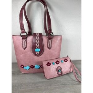 American Bling Concealed Carry Purse Western Whipstitch Shoulder Bag & Wallet